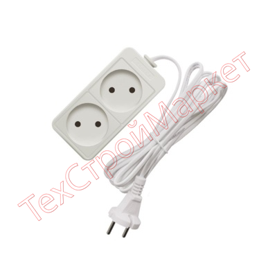 Удлинитель бытовой СОЮЗ 2200 Вт 2роз без з/к ПВС 2*1   3м 481S-1203