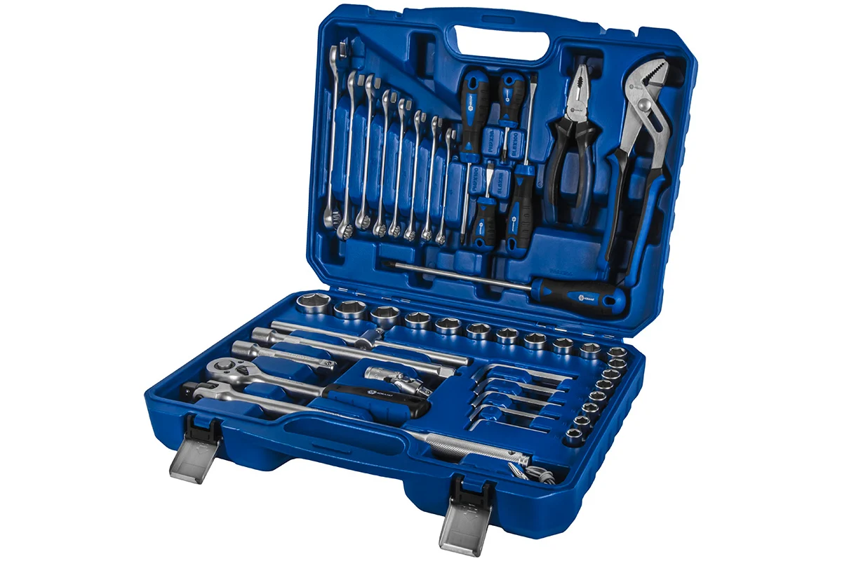 Набор инструмента универсальный 1/2", 45 ПРЕДМЕТОВ, кейс КОБАЛЬТ