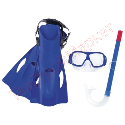 Набор для плавания Bestway Freestyle размер 37-41 (маска, трубка, ласты), от 7 лет, цвета микс