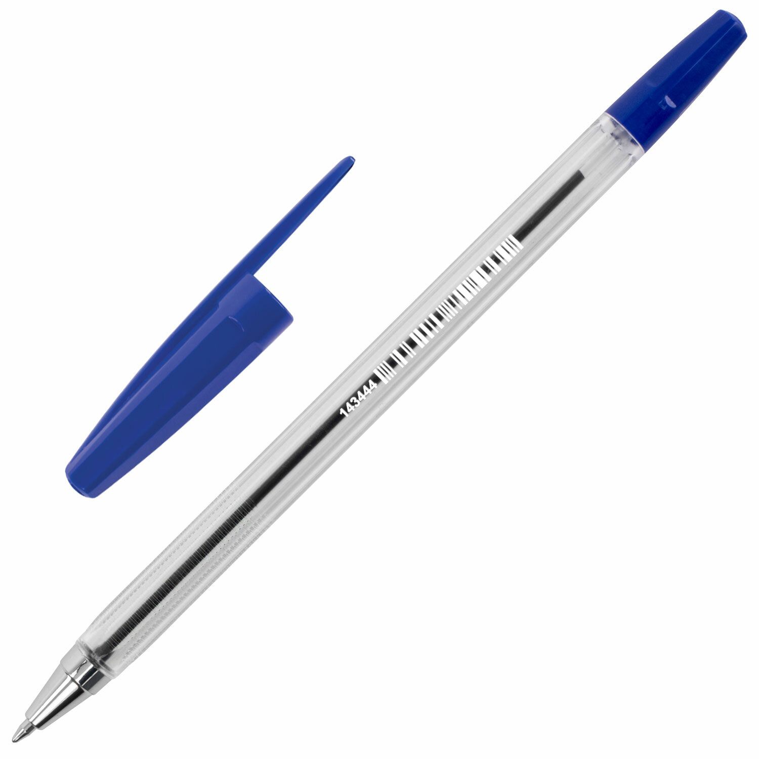 Ручка шариковая BRAUBERG "M-500 CLASSIC", СИНЯЯ, корпус прозрачный, узел 0,7 мм, линия письма 0,35 мм, 143444