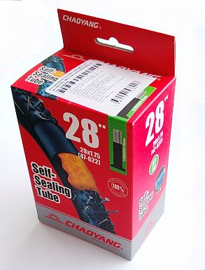 Велокамера 28"x1.75" автовентиль 48мм CHAOYANG/STELS самозаклеивающаяся, в инд. упаковке