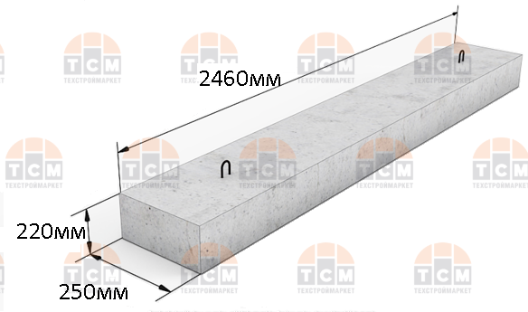Перемычка Брусковая 5ПБ 25-27п (2460*250*220 мм) Вес - 338кг