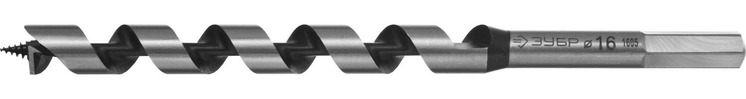 Сверло по дереву, спираль Левиса, HEX хвостовик, d=16х235мм, ЗУБР Эксперт