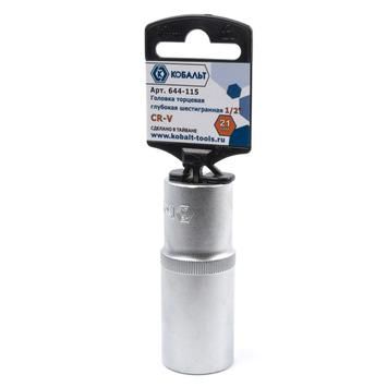 Головка торцевая глубокая КОБАЛЬТ 1/2", 21 мм, Cr-V