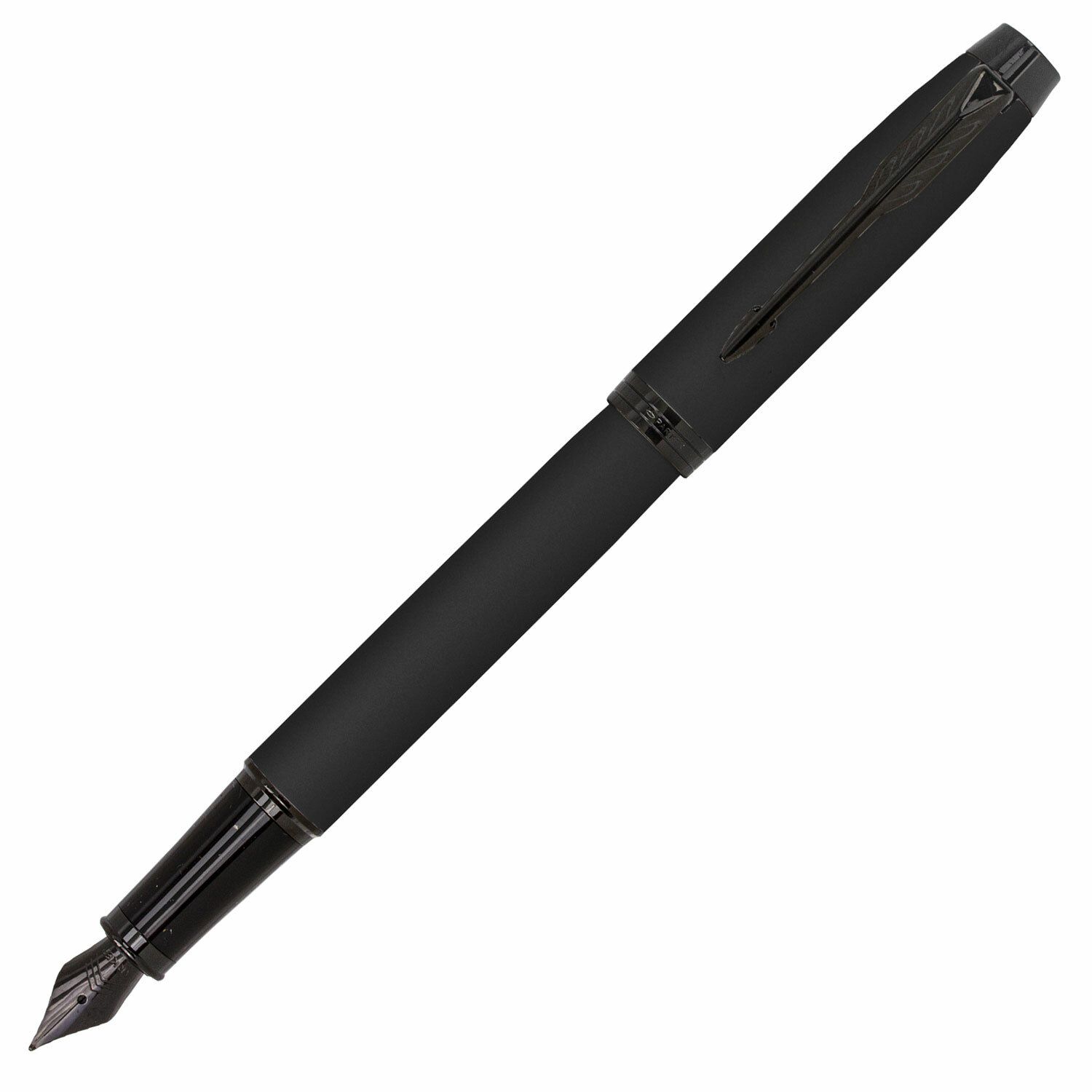 Ручка перьевая PARKER "IM Achromatic Black BT", корпус черный матовый, нержавеющая сталь, синяя, 2127741