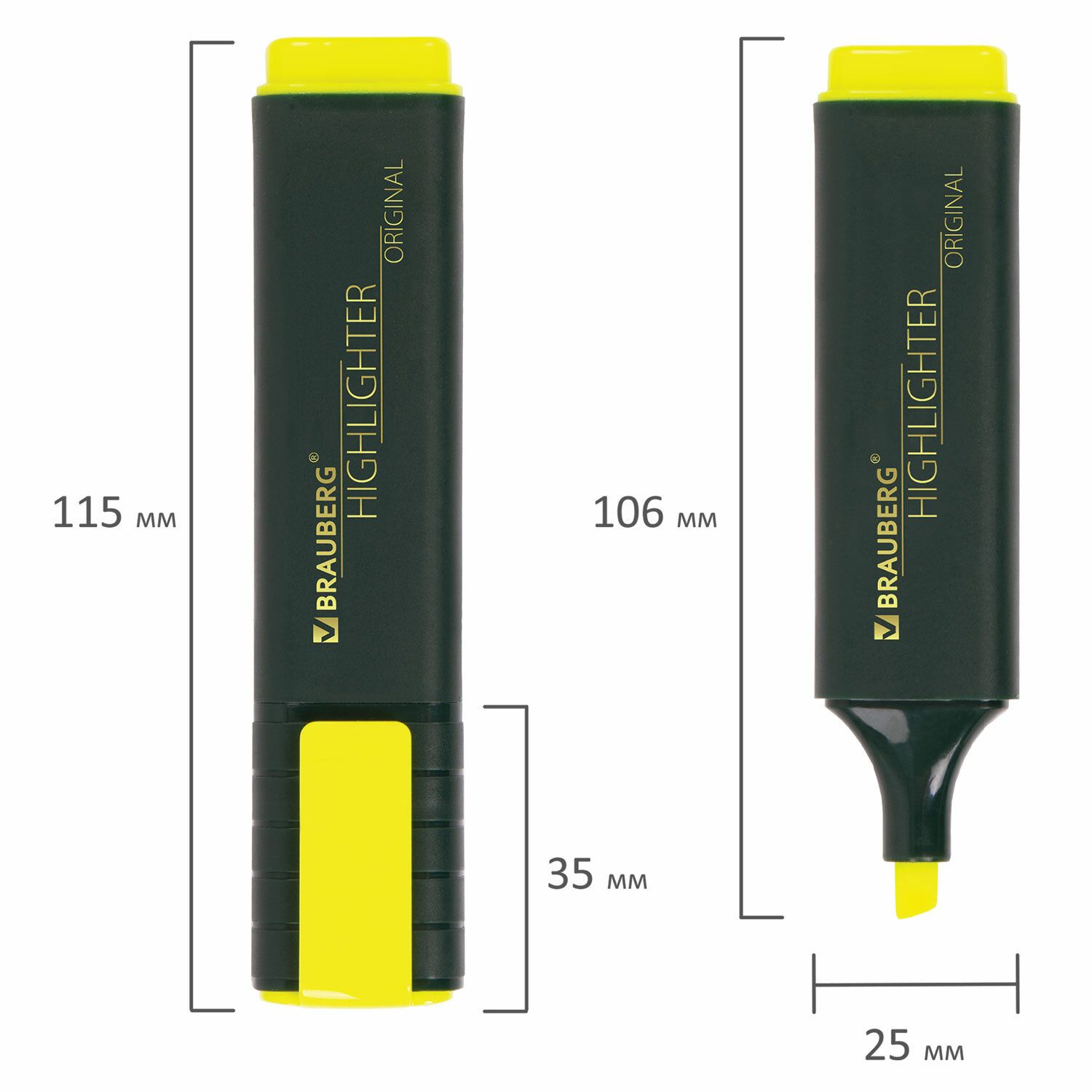 Набор текстовыделителей BRAUBERG 6 шт., АССОРТИ, "ORIGINAL", линия 1-5 мм, 151690