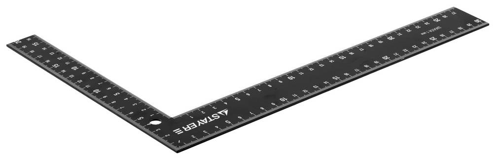 Угольник столярный стальной цельнометаллический, шкала: шаг 1 мм, крашенная, STAYER 300 х 200 мм