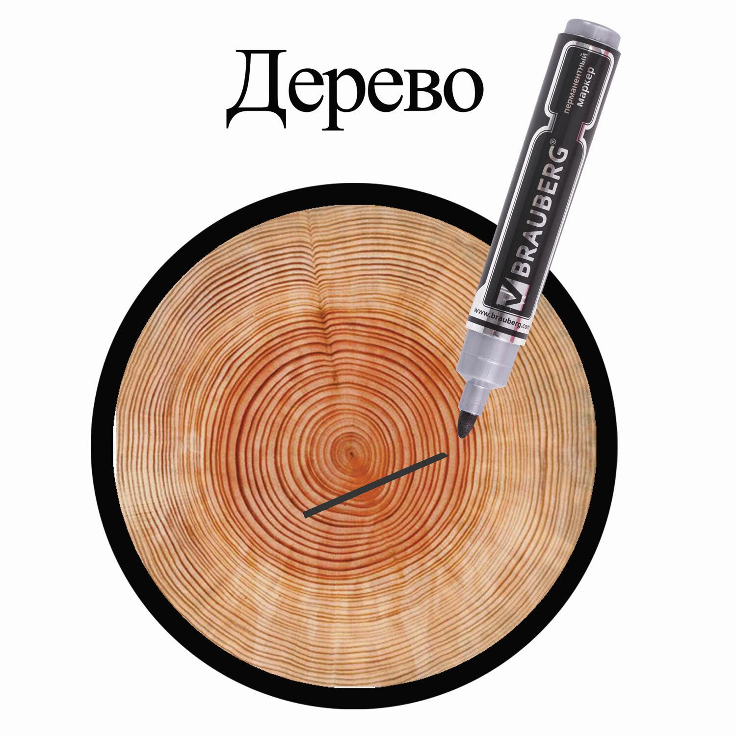 Маркер перманентный (нестираемый) BRAUBERG "Neo", ЧЕРНЫЙ, утолщенный круглый наконечник, 5 мм, 150480