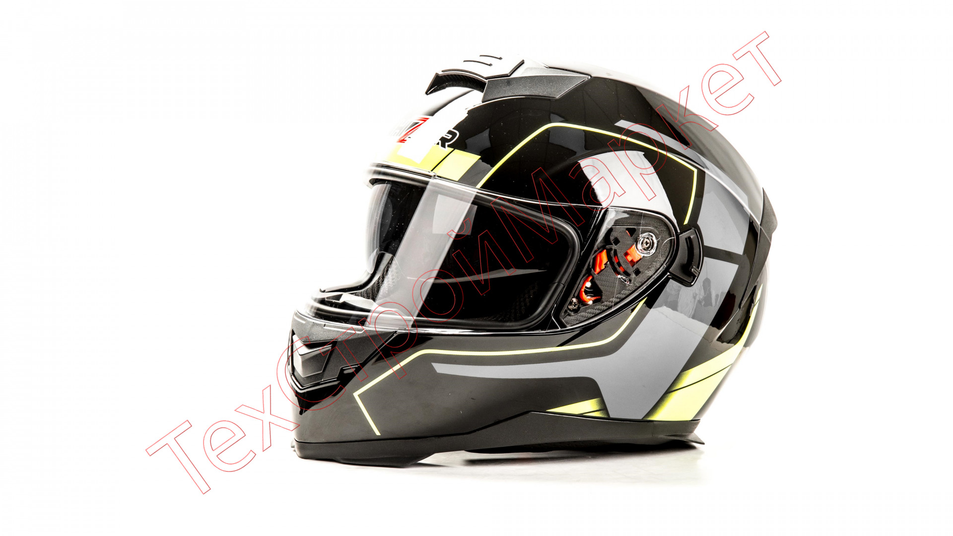 Шлем мото HIZER 5318 (M) #2  white/yellow
