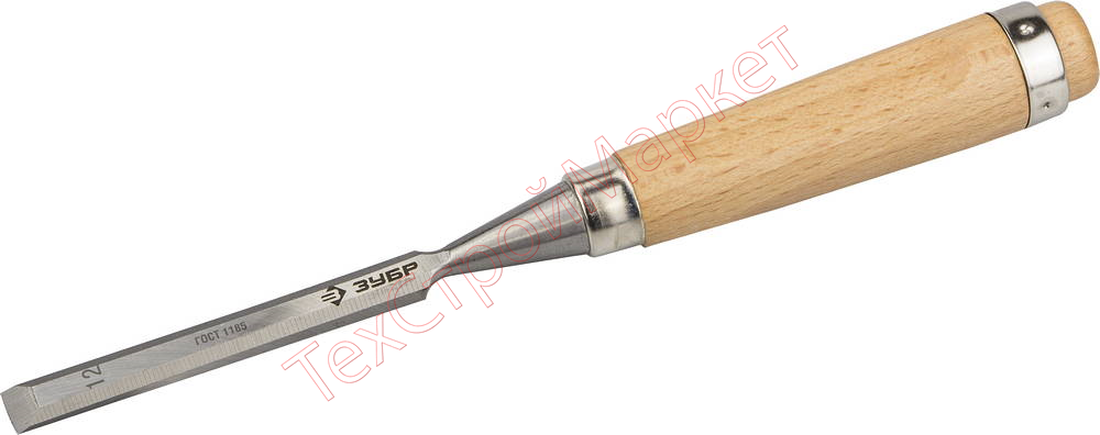 Стамеска-долото "Классик" с деревянной ручкой, хромованадиевая, 12мм, ЗУБР