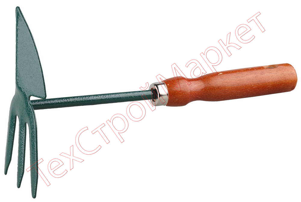 Мотыжка, сердцевидное лезвие, 3 зубца, из углеродистой стали с деревянной ручкой, 250 мм GRINDA