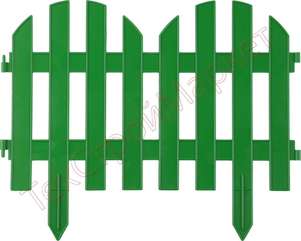 Забор декоративный GRINDA "ПАЛИСАДНИК", 28x300см, зеленый