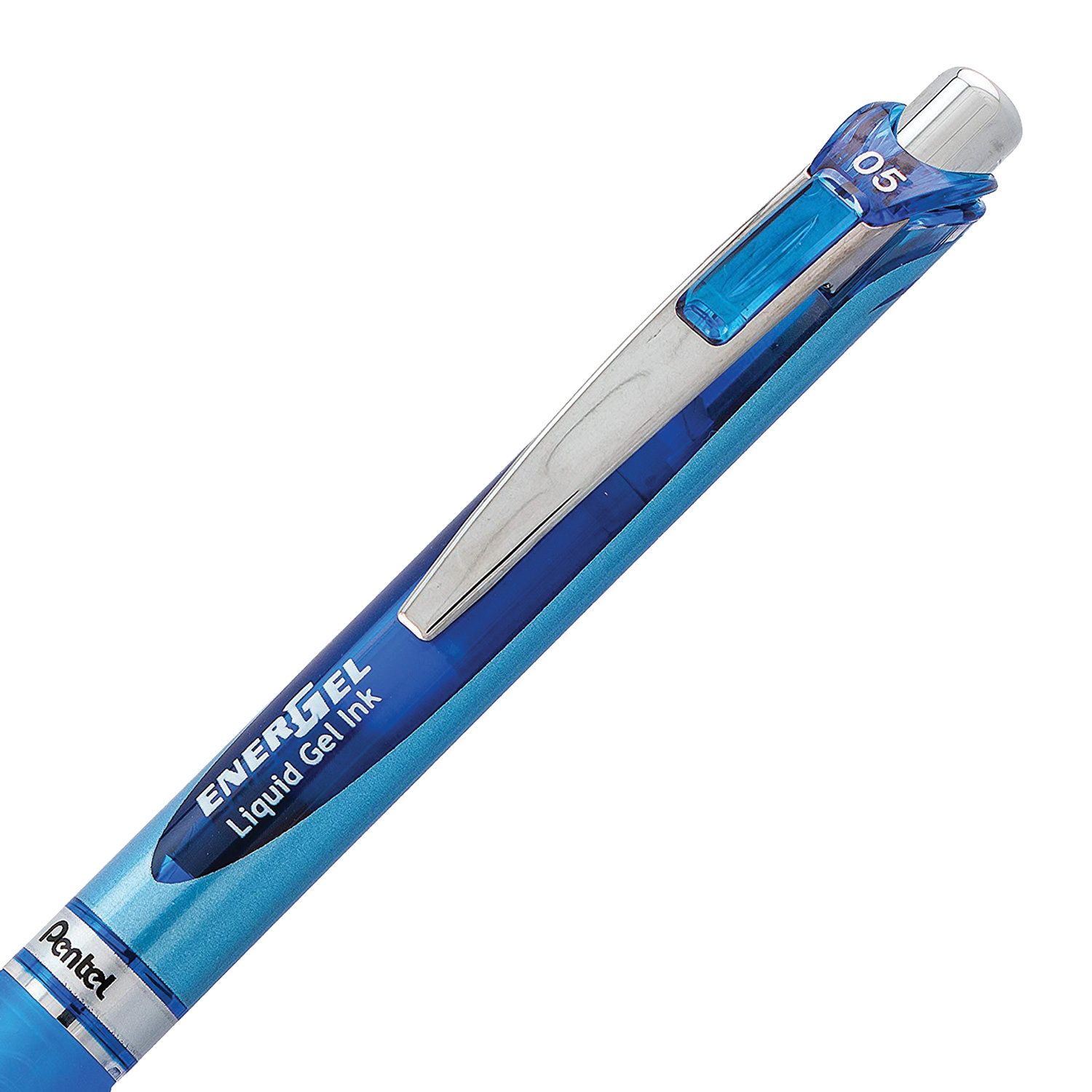 Ручка гелевая автоматическая с грипом PENTEL (Япония) "Energel", СИНЯЯ, узел 0,5 мм, линия письма 0,25 мм, BLN75-C