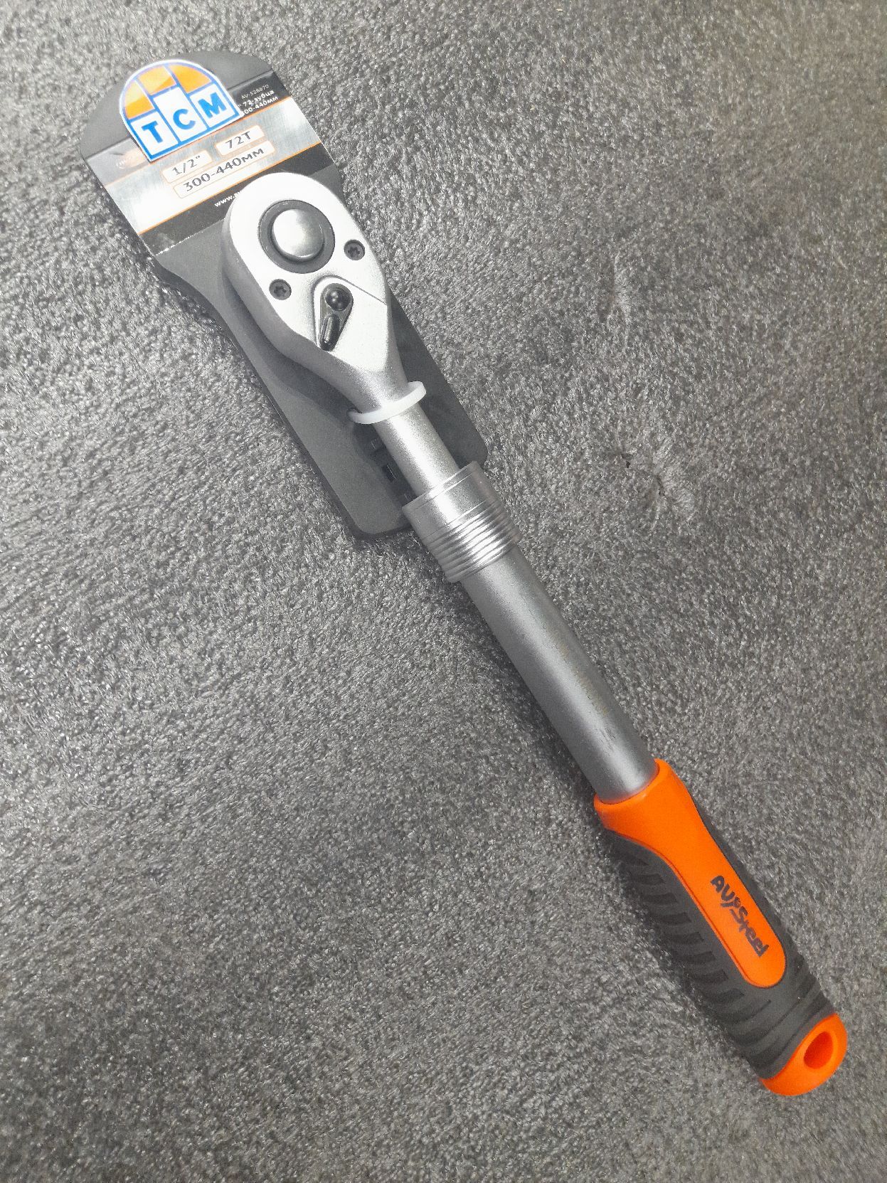 Трещотка телескопическая 1/2 72 зуба 315-455мм. "AV-Steel"