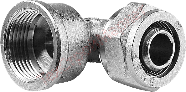Уголок ЗУБР с внутренней резьбой, цанга-гайка, 1/2"х20х2,0 мм, никель