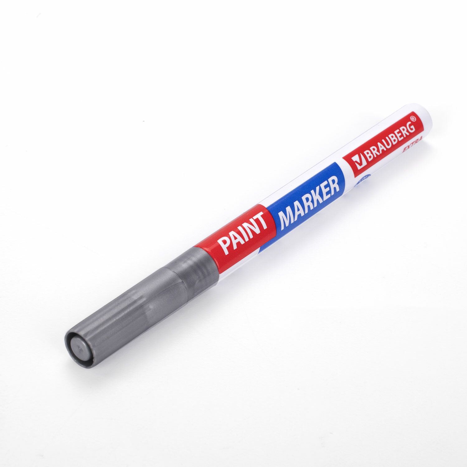 Маркер-краска лаковый EXTRA (paint marker) 2 мм, СЕРЕБРЯНЫЙ, УЛУЧШЕННАЯ НИТРО-ОСНОВА, BRAUBERG, 151971