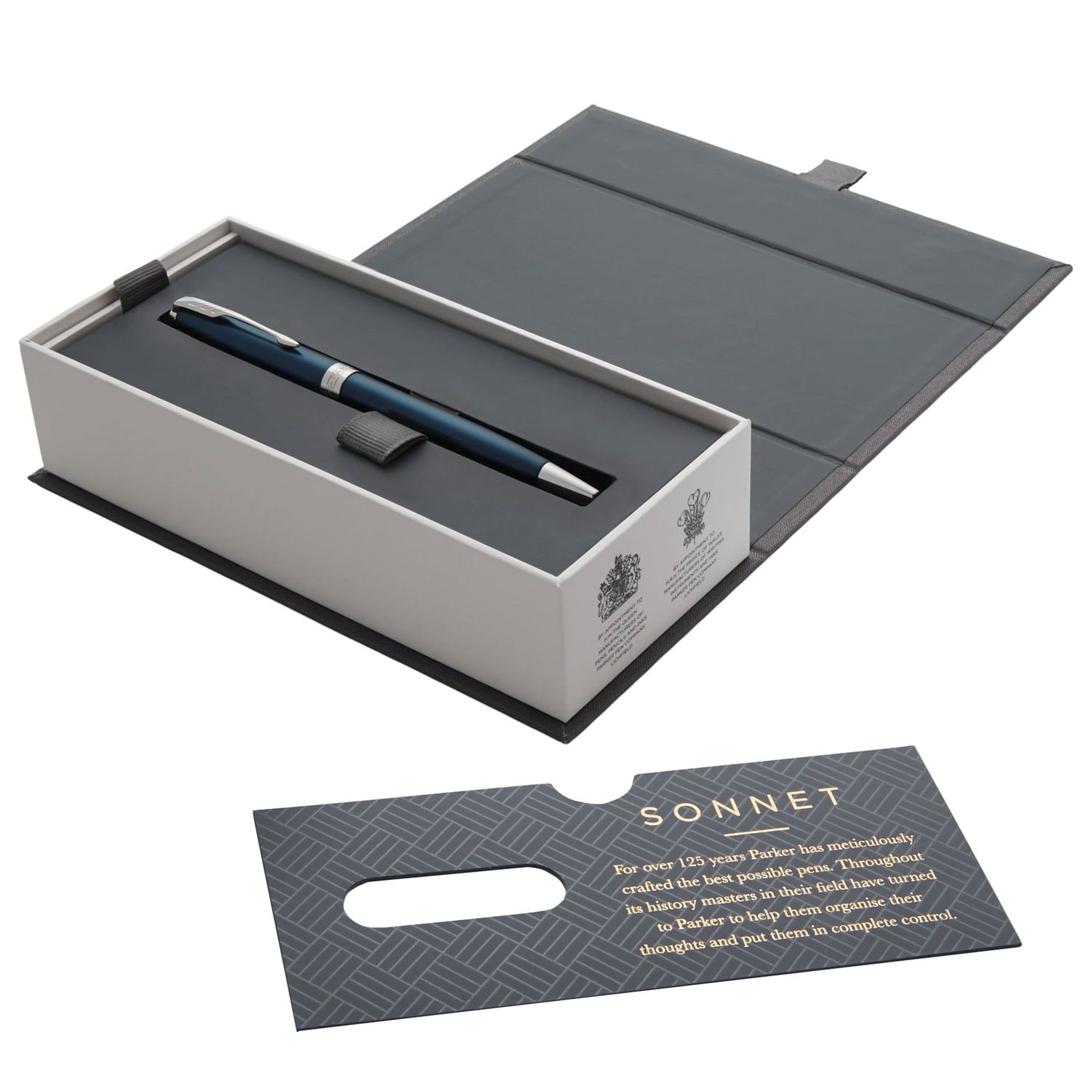 Ручка шариковая PARKER "Sonnet Core Subtle Blue Lacquer CT", корпус синий глянцевый лак, палладиевые детали, черная, 1931536