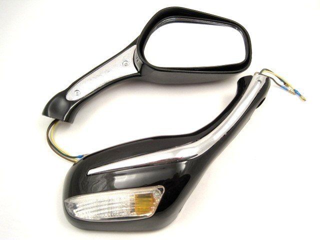 Зеркало d8 mm ZX- 209  Скутер (кр/чер/серебро)