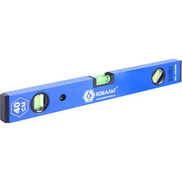 Уровень строительный КОБАЛЬТ Комфорт, 400 мм, профиль 20 x 49 мм, 3 глазка, точность 1,0 мм/м