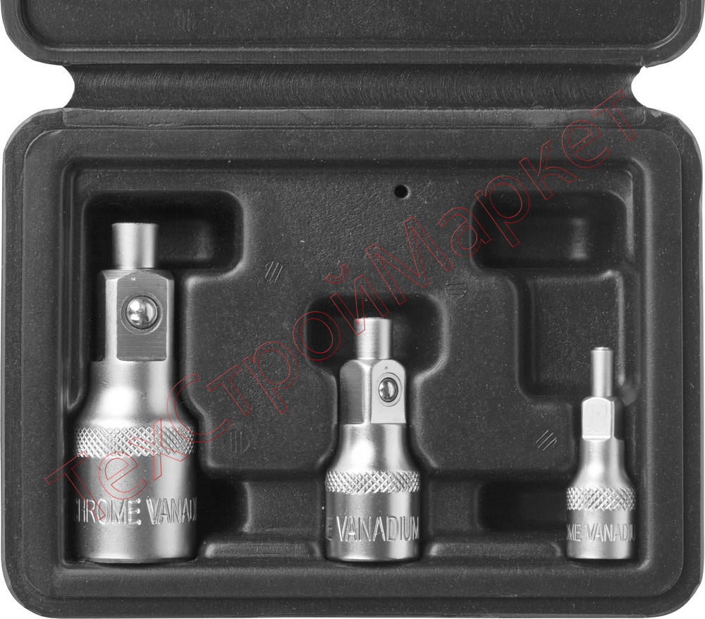 Набор ЗУБР "МАСТЕР": Адаптеры магнитные для торцовых головок 1/2", 3/8", 1/4", 3шт