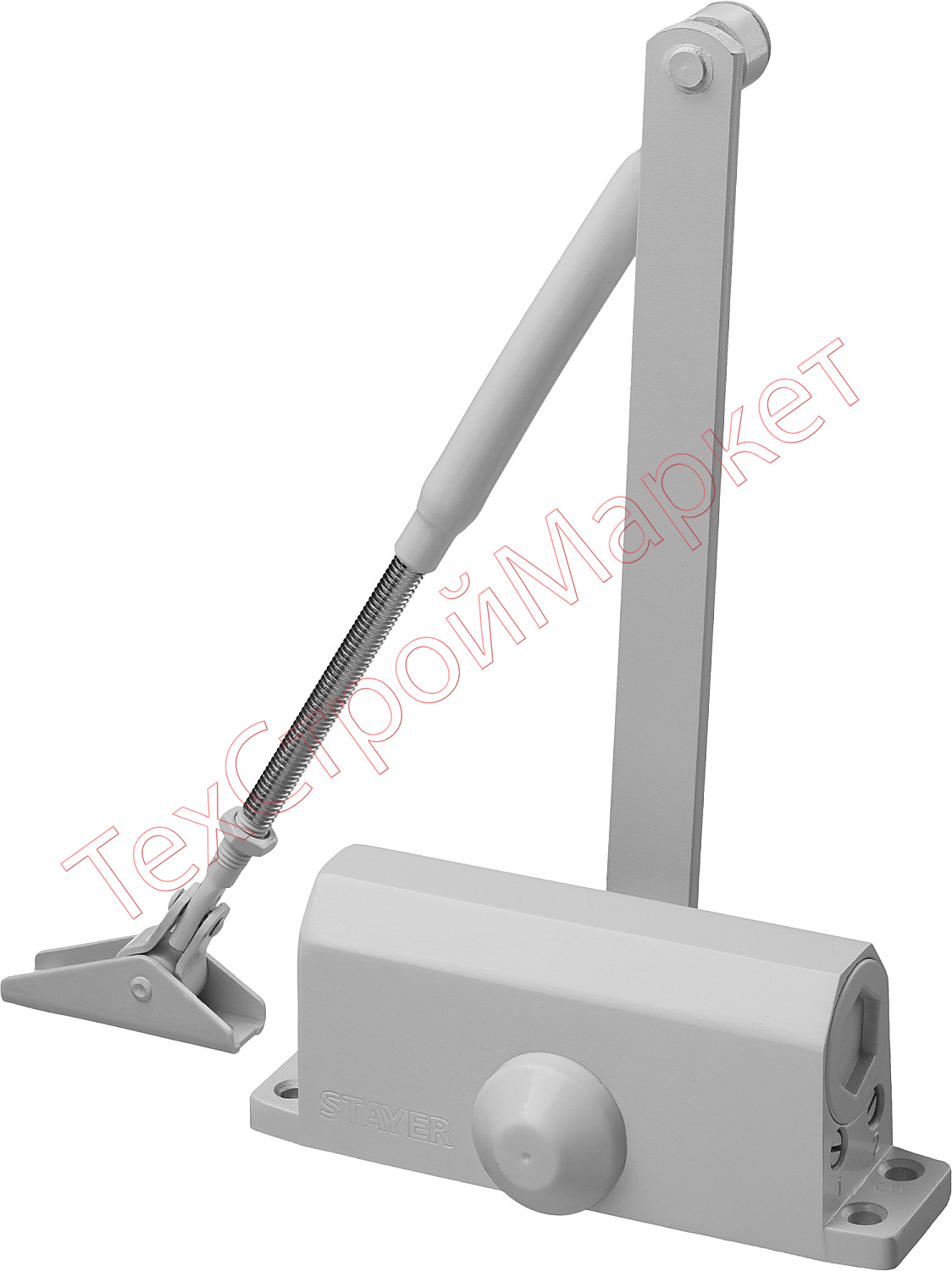 Доводчик дверной STAYER, для дверей массой до 40 кг, цвет белый