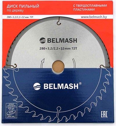 Диск пильный BELMASH 280х3,2/2,2х32/30мм; 72Т