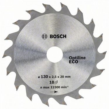 Диск пильный Bosch твердосплавный 130х20/16х 18 Optiline ECO (781)