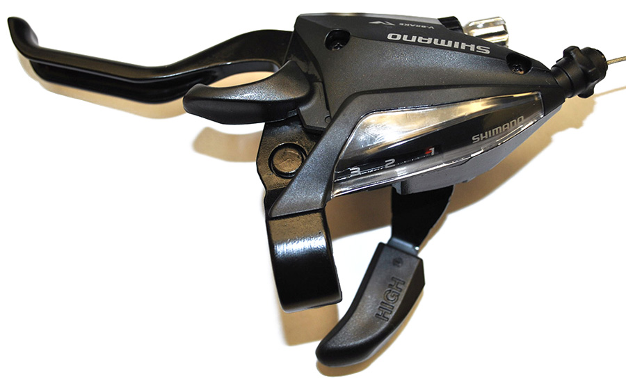 Шифтер/тормозная ручка Shimano Altus ST-EF500-L-2A левый, 3 скорости, 2 пальца, чёрный