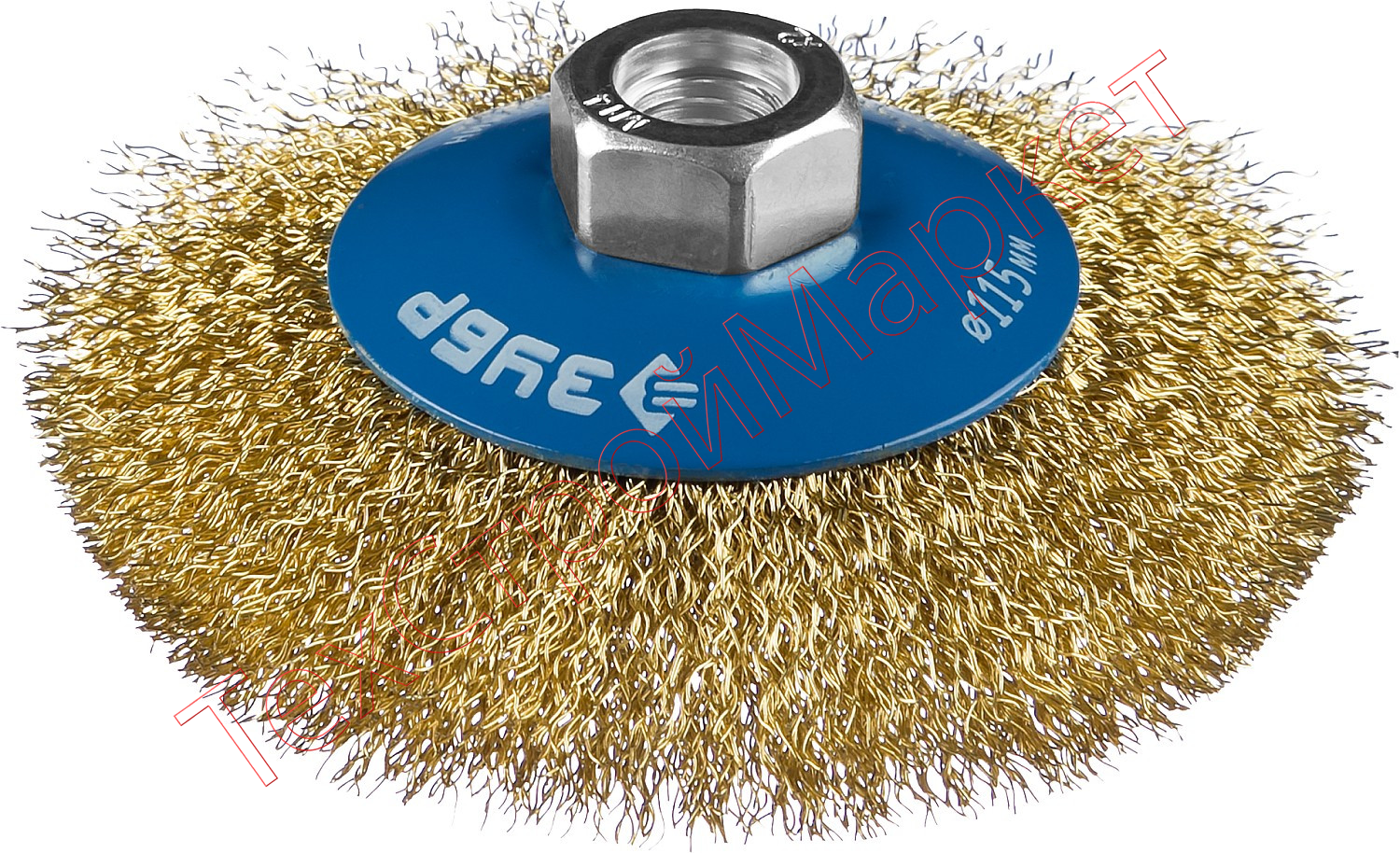 Щетка коническая для УШМ, витая латунированная стальная проволока 0,3мм, 115ммх1 ЗУБР "ПРОФЕССИОНАЛ"