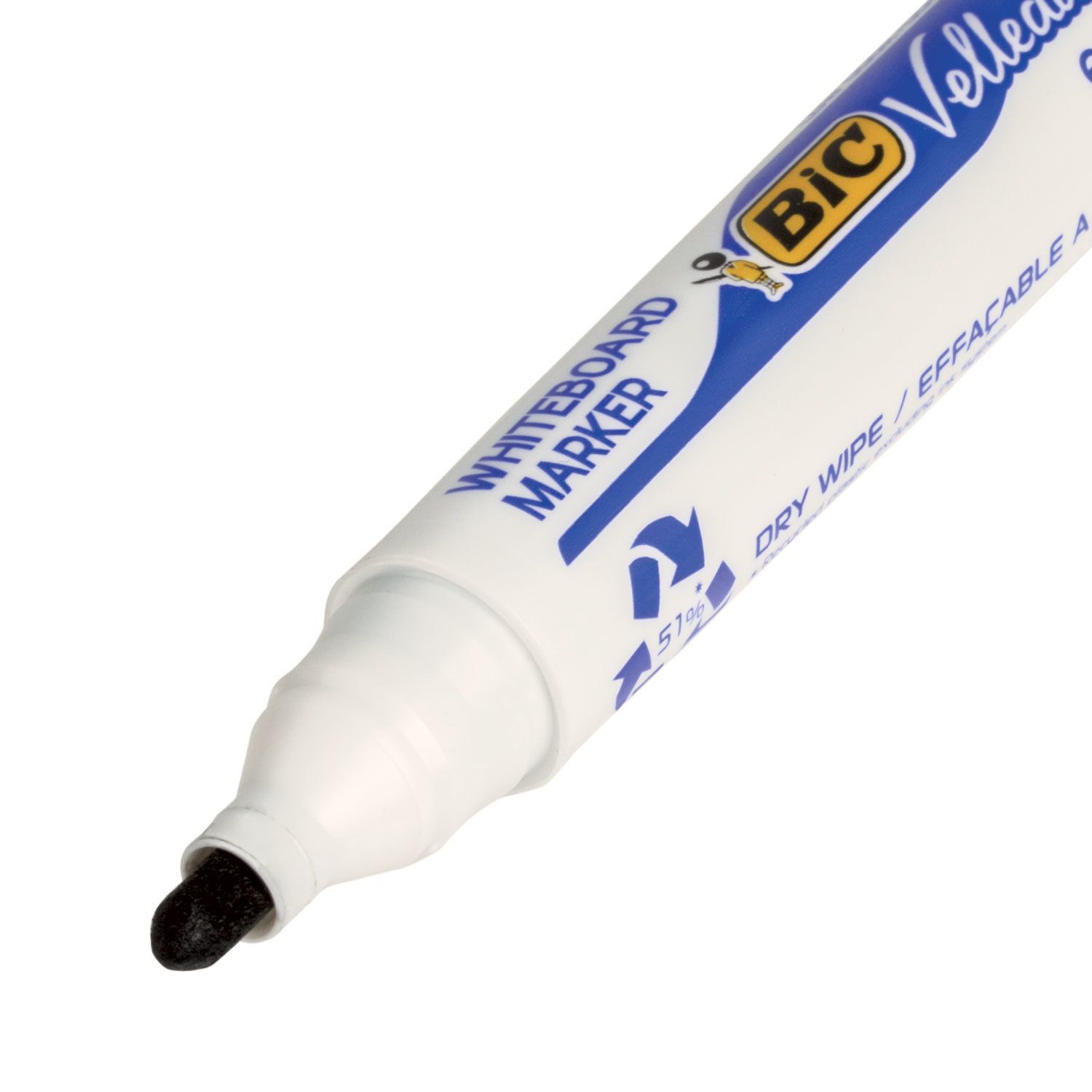 Маркер стираемый для белой доски ЧЕРНЫЙ, BIC "Velleda", 1,4-5 мм, эргономичный корпус, 904937