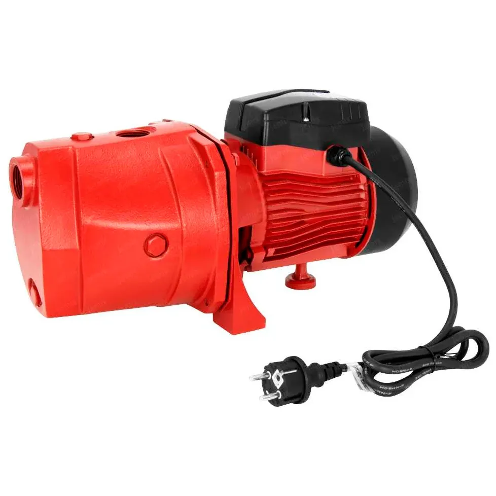 Насос поверхностный, центробежный, МЕДНЫЕ ОБМОТКИ СТАТОРА, 1100 Вт, напор 50 м, произв. 70 л/мин, макс. глуб. всасывания 8 м, Крыльч JEMIX