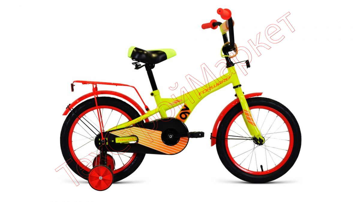 Велосипед FORWARD CROCKY 16 (16" 1 ск.) 2019-2020, зеленый/оранжевый