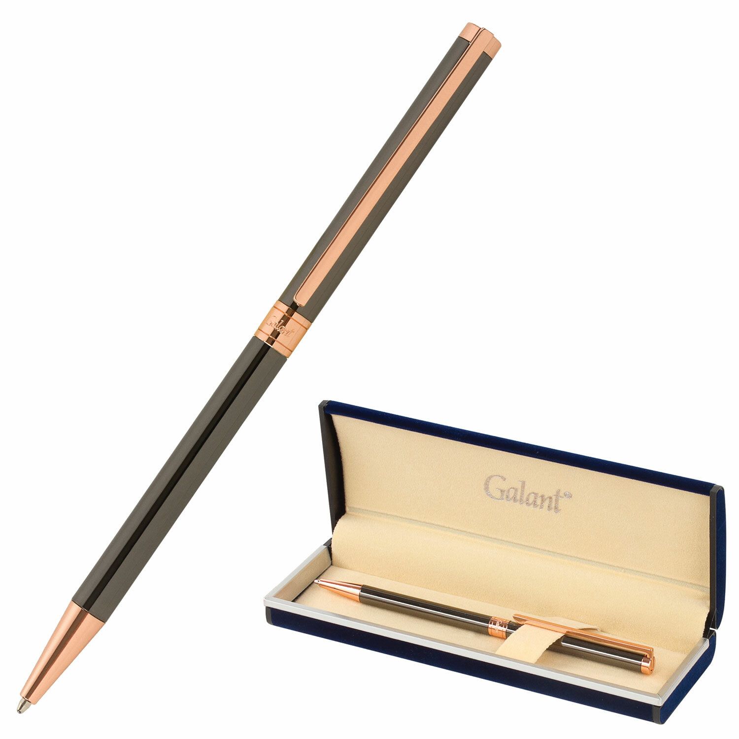 Ручка подарочная шариковая GALANT "ASTRON BRONZE", корпус металлический, детали розовое золото, узел 0,7 мм, синяя, 143524