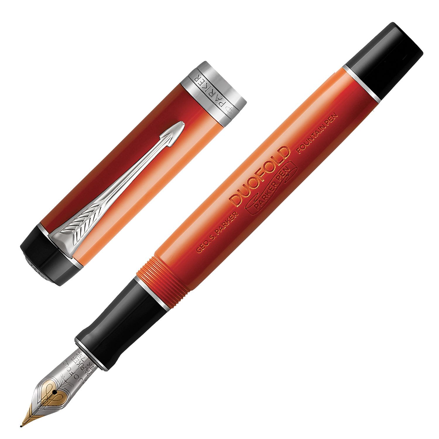 Ручка перьевая PARKER "Duofold Classic Centennial Big Red Vintage CT", корпус красный, палладиевые детали, черная, 1931375