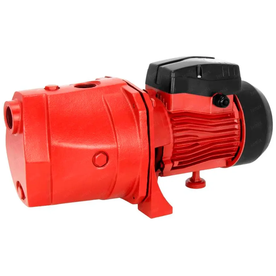 Насос поверхностный, центробежный, МЕДНЫЕ ОБМОТКИ СТАТОРА, 1100 Вт, напор 50 м, произв. 70 л/мин, макс. глуб. всасывания 8 м, Крыльч JEMIX