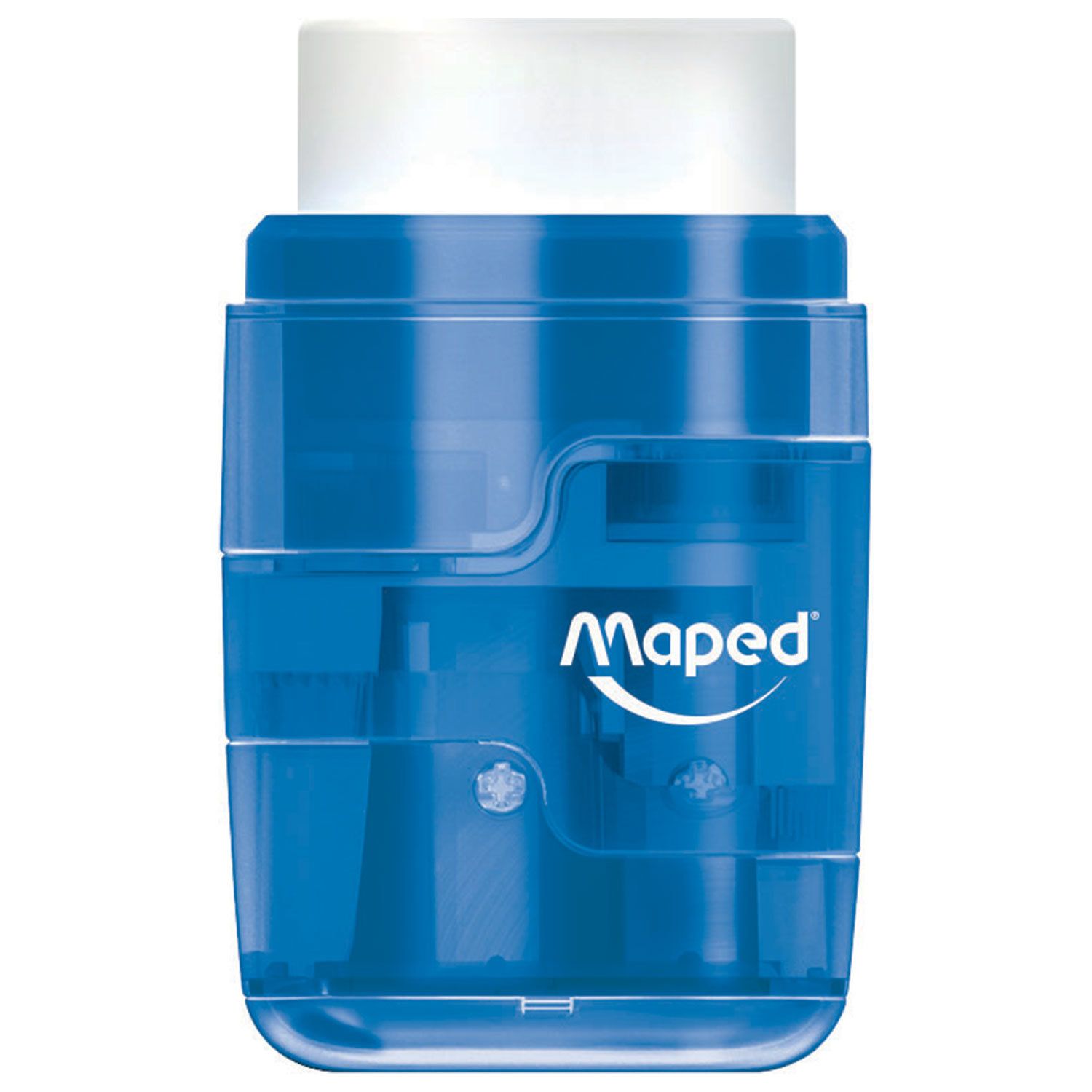 Точилка MAPED "Connect", 2 отверстия, с контейнером и стирательной резинкой, тонированный корпус ассорти, 049211