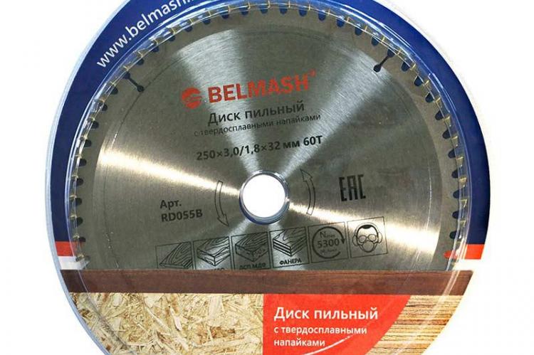 Диск пильный по ламинату BELMASH 250х3,0/1,8х32мм; 60Т