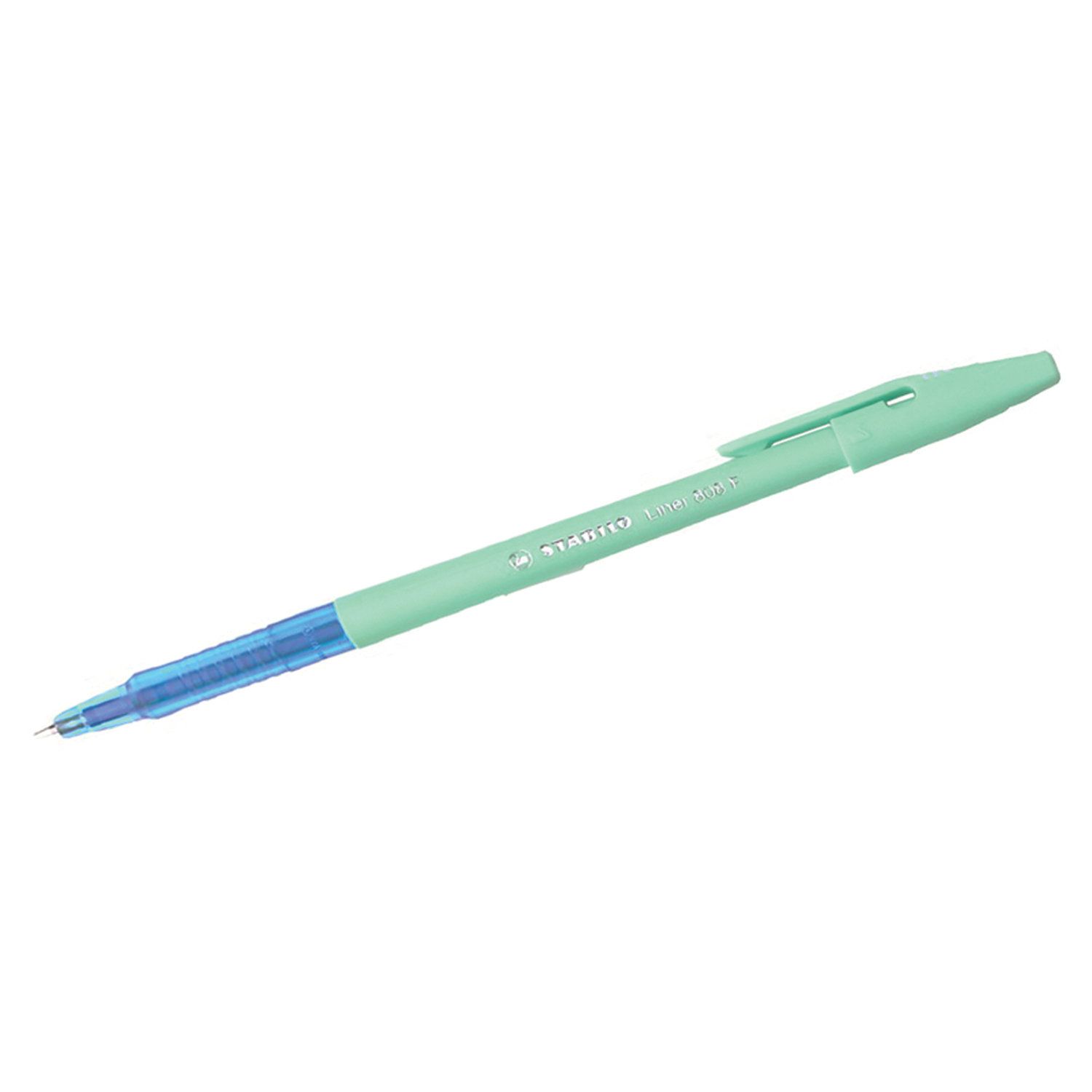 Ручка шариковая STABILO Liner Pastel, СИНЯЯ, корпус мятный, узел 0,7 мм, линия письма 0,3 мм, 808FP1041-2