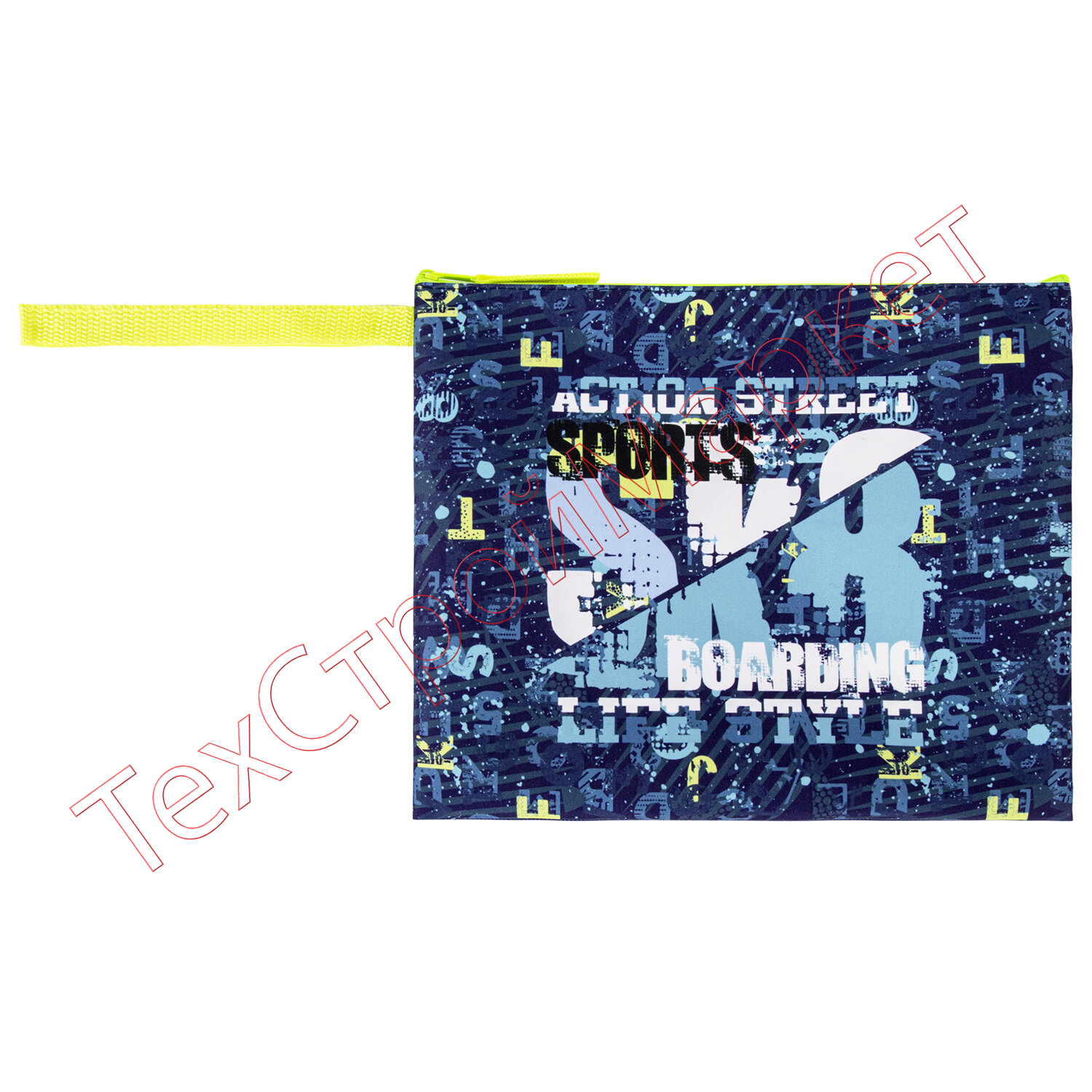 Папка для тетрадей BRAUBERG А5, 1 отделение, ткань, молния сверху, с ручкой, "SK8", 270341