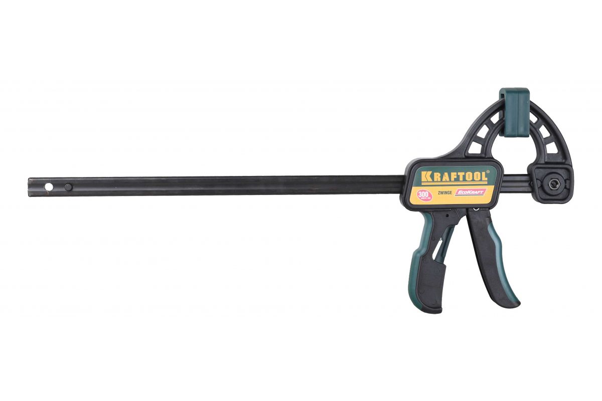 Струбцина ручная пистолетная, пластиковый корпус, 300/500мм, 150кгс  KRAFTOOL "EXPERT" "EcoKraft"
