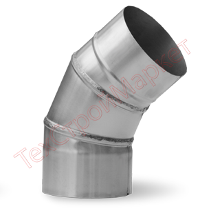 Колено  d-150/45гр  (Нерж.ст.430/0,8мм) раструб