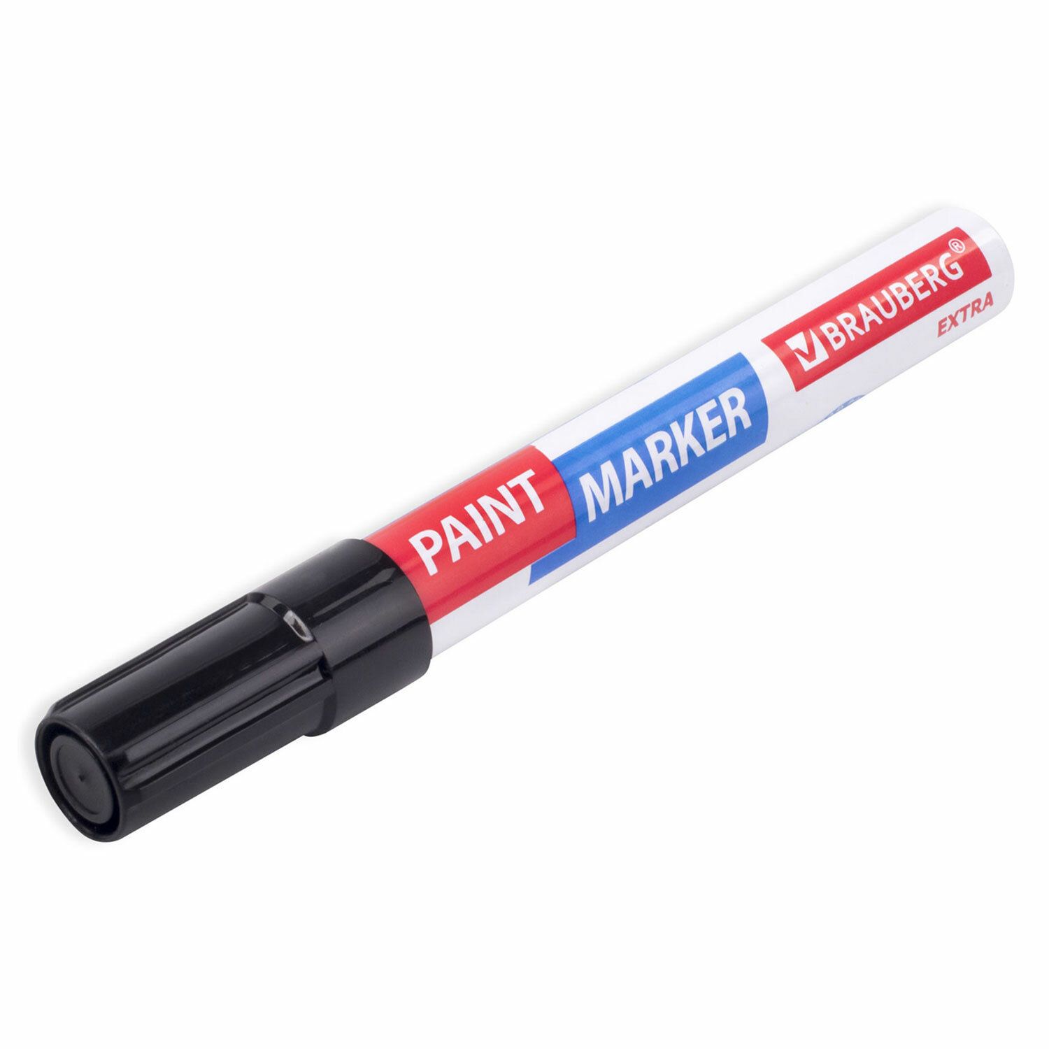 Маркер-краска лаковый EXTRA (paint marker) 4 мм, НАБОР 2 цвета, БЕЛЫЙ/ЧЕРНЫЙ, УЛУЧШЕННАЯ НИТРО-ОСНОВА, BRAUBERG, 151998
