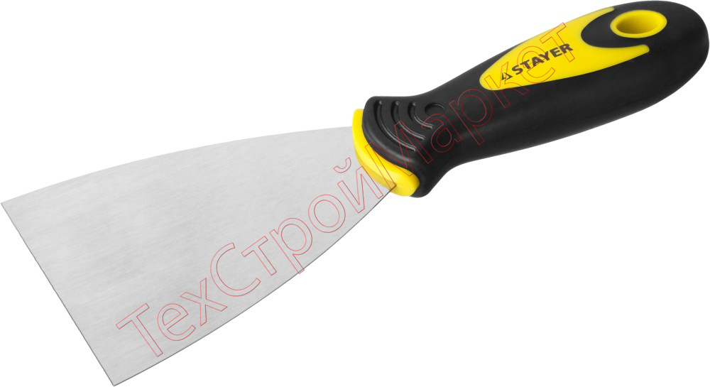 Шпатель STAYER "MASTER" нержавеющее профилированное полотно, 2к ручка, 80мм