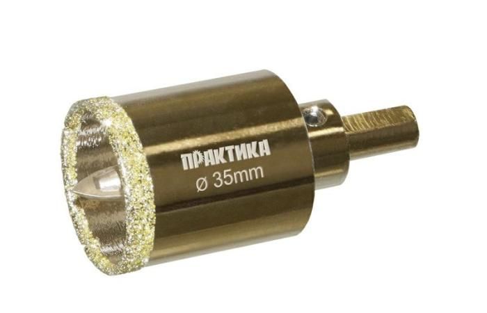 Коронка алмазная по керамограниту/керамике 35*70мм ПРАКТИКА "Профи" 