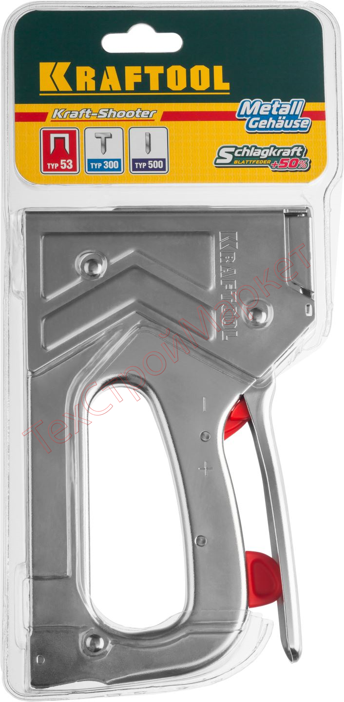 Степлер для скоб "GRAND 53" 3-в-1: тип 53 (6-16 мм) / 300 (16 мм) / 500 (16 мм), KRAFTOOL