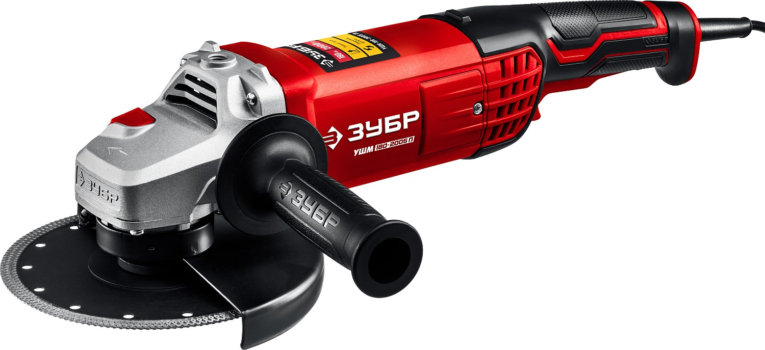 Машина шлифовальная угловая ЗУБР УШМ 180 мм, 2000 Вт.