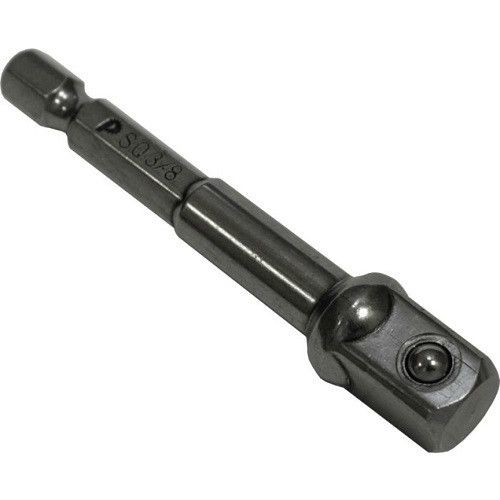 Адаптер квадрат 3/8" для головок, длина 65 мм, хвостовик шестигранник 1/4" ПРАКТИКА