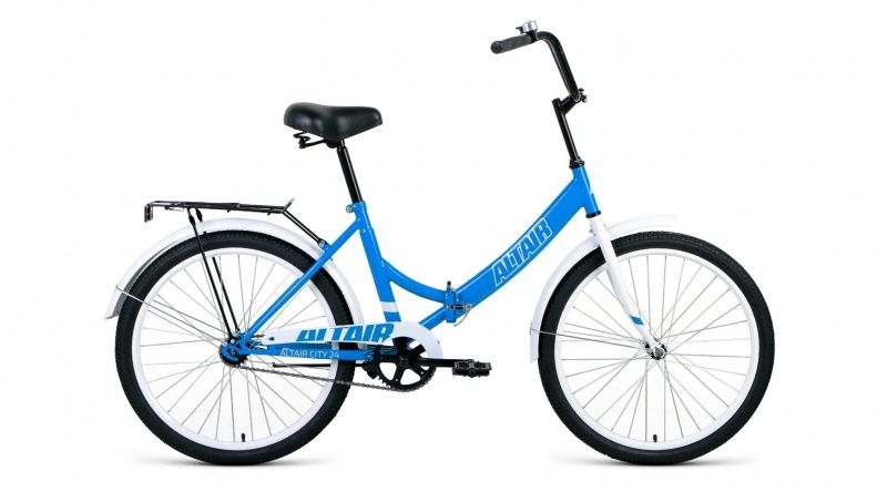 Велосипед ALTAIR CITY 24 (24" 1 ск. рост 16" скл.) 2022, голубой/белый, RBK22AL24011