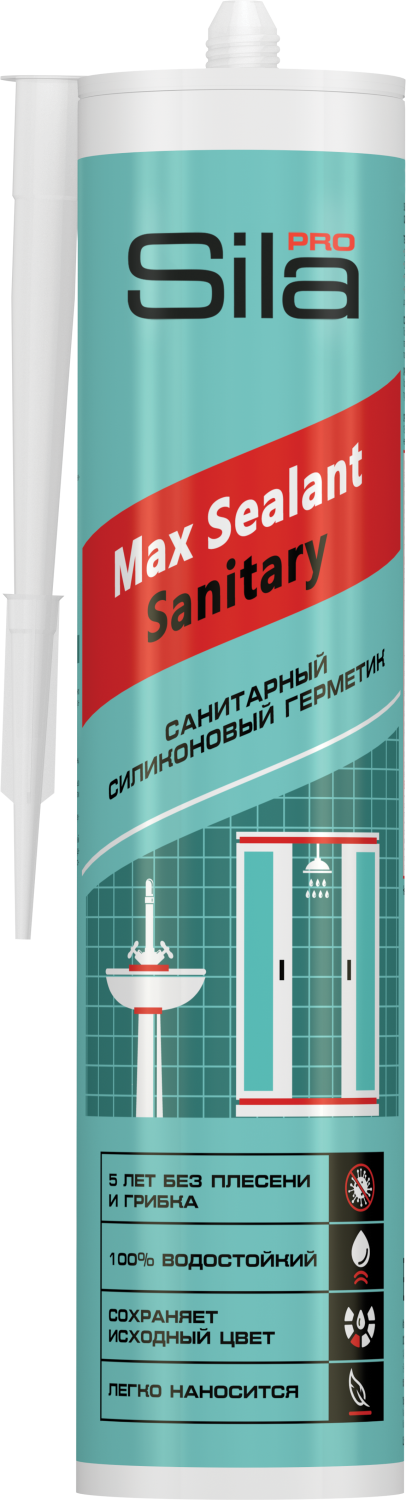 Герметик силиконовый санитарный, белый, Sila PRO Max Sealant Sanitary, 280 мл