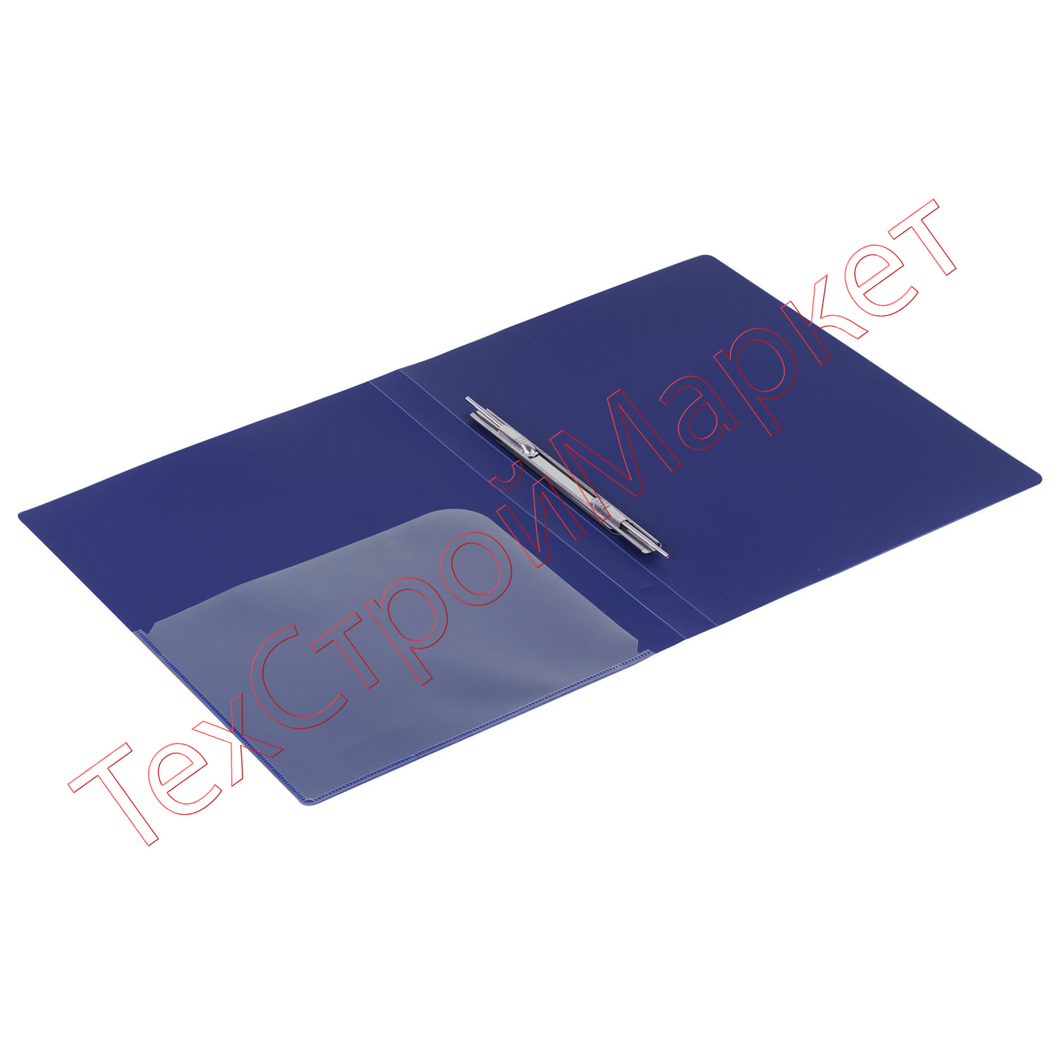 Папка с металлическим скоросшивателем и внутренним карманом BRAUBERG "Диагональ", темно-синяя, до 100 листов, 0,6 мм, 221352